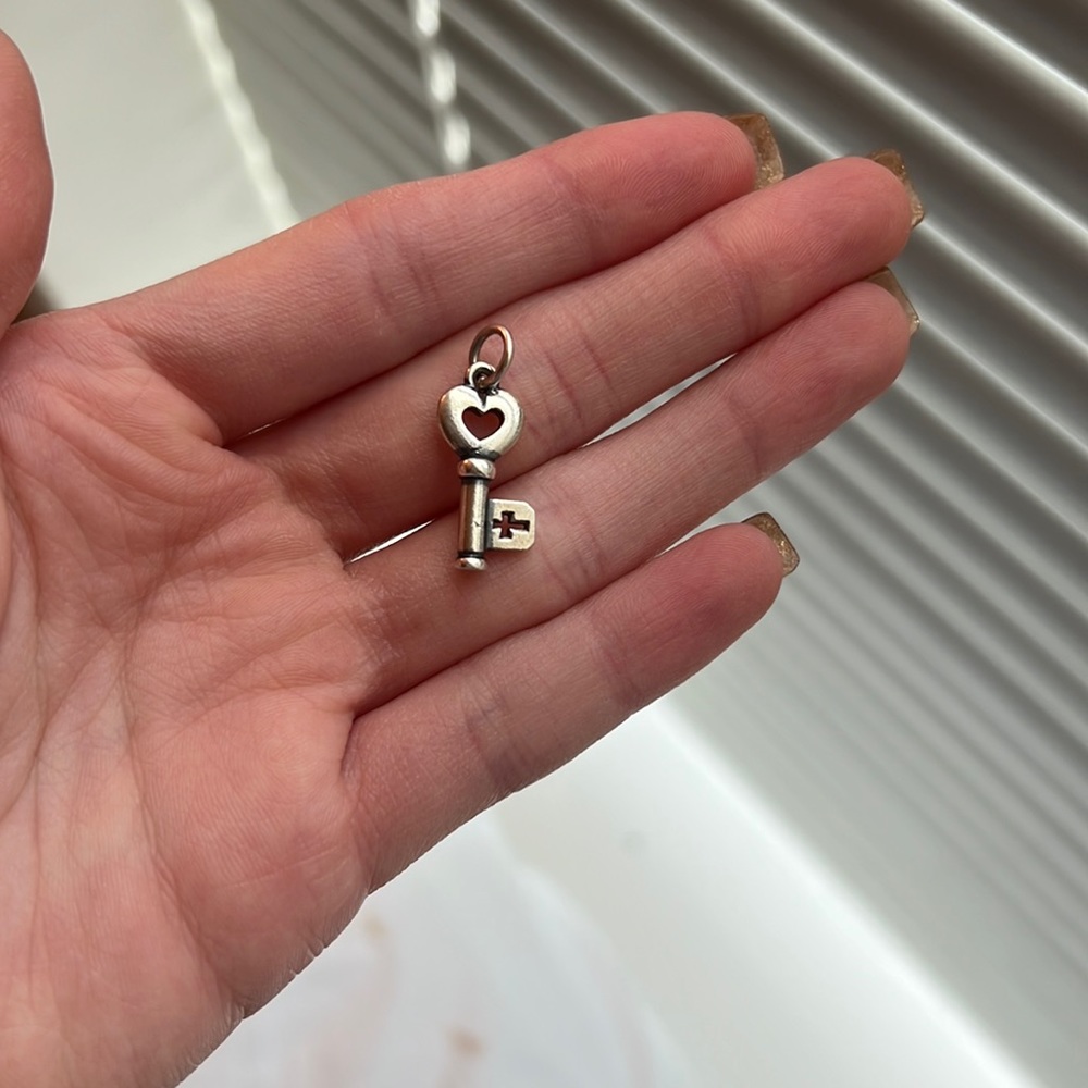 James Avery key with heart silver charm